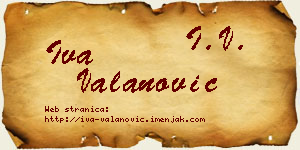 Iva Valanović vizit kartica